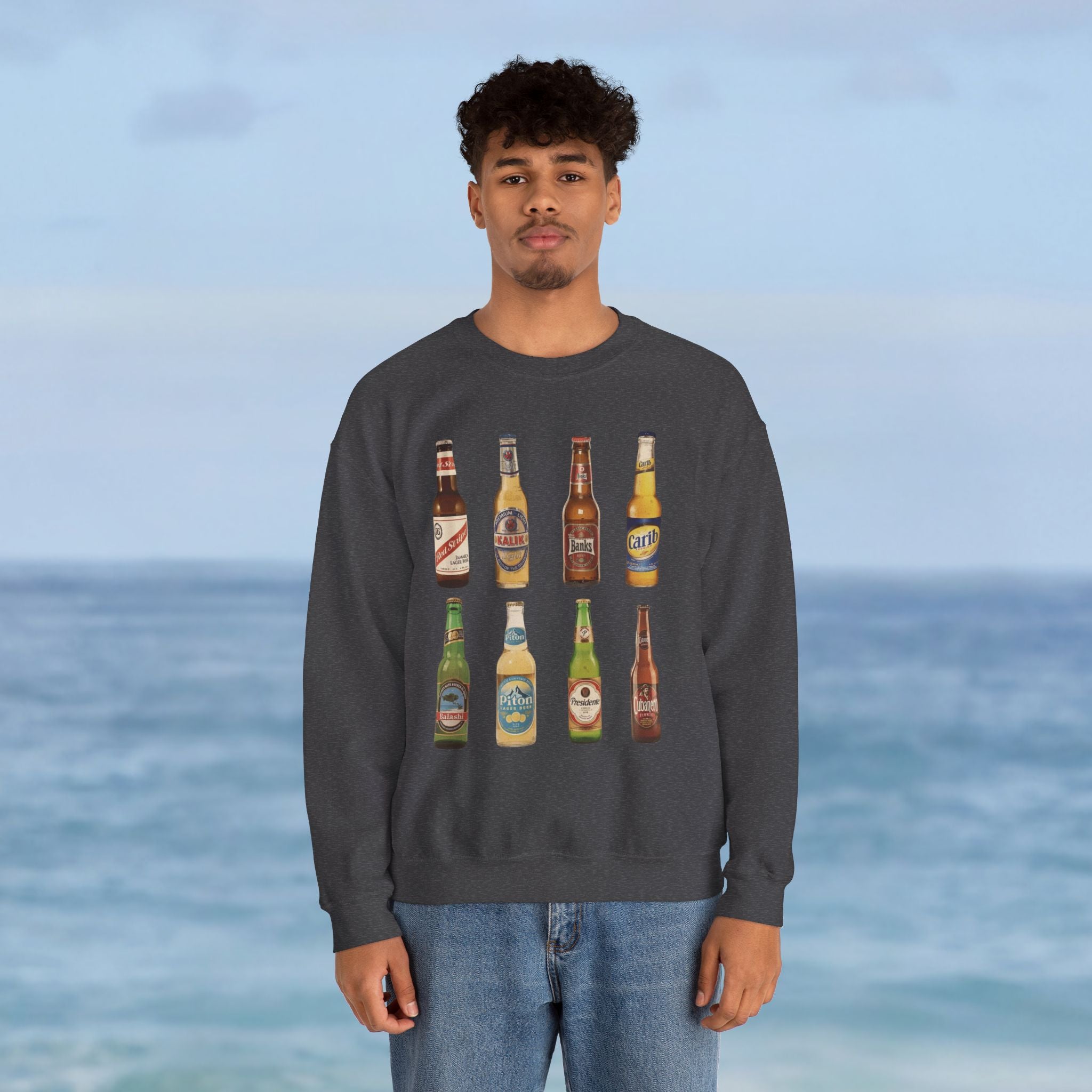 Vintage Retro Caribbean Beer Bottles Unisex Sweatshirt - Irie Blues Boutique