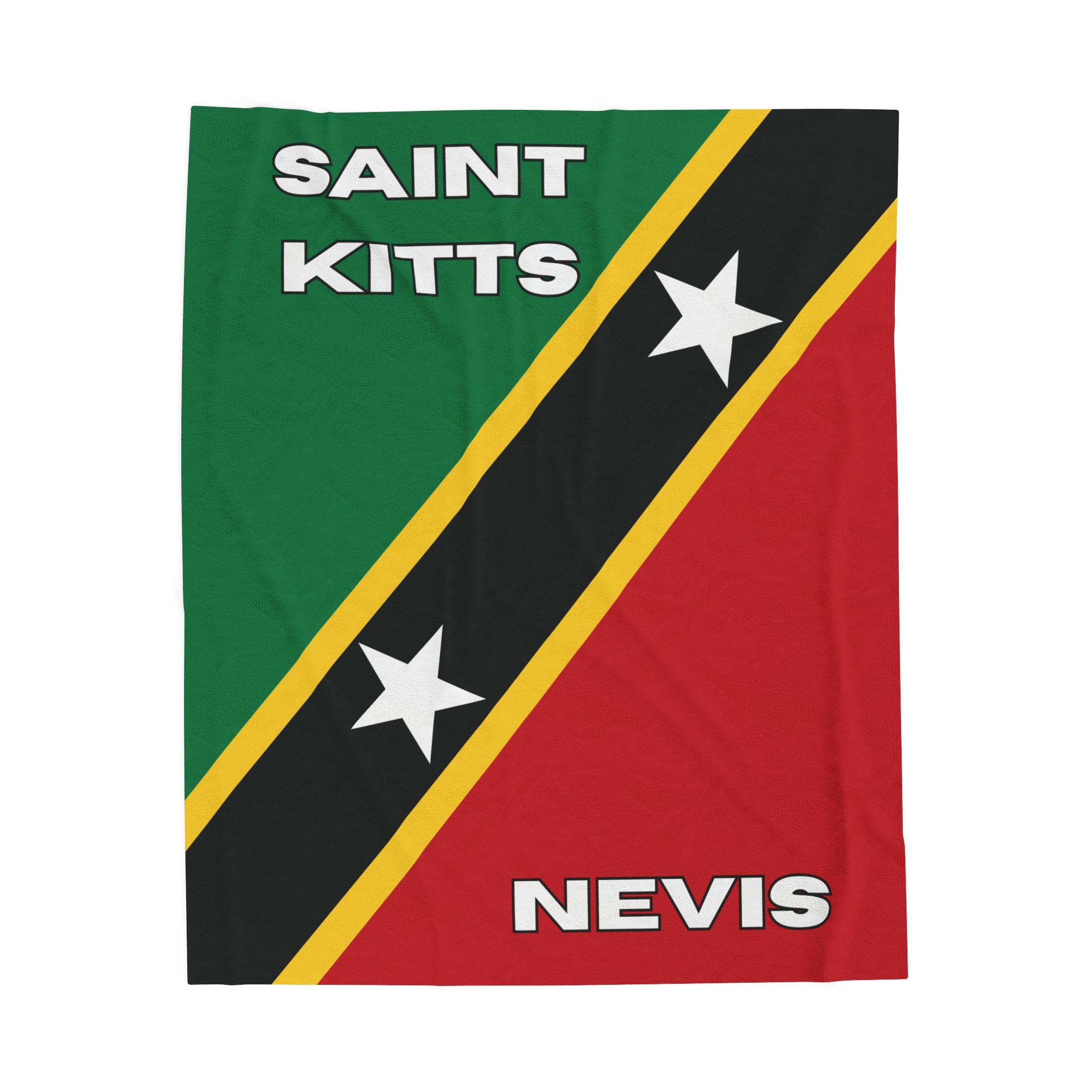 Saint Kitts & Nevis Flag Velveteen Plush Blanket - Irie Blues Boutique