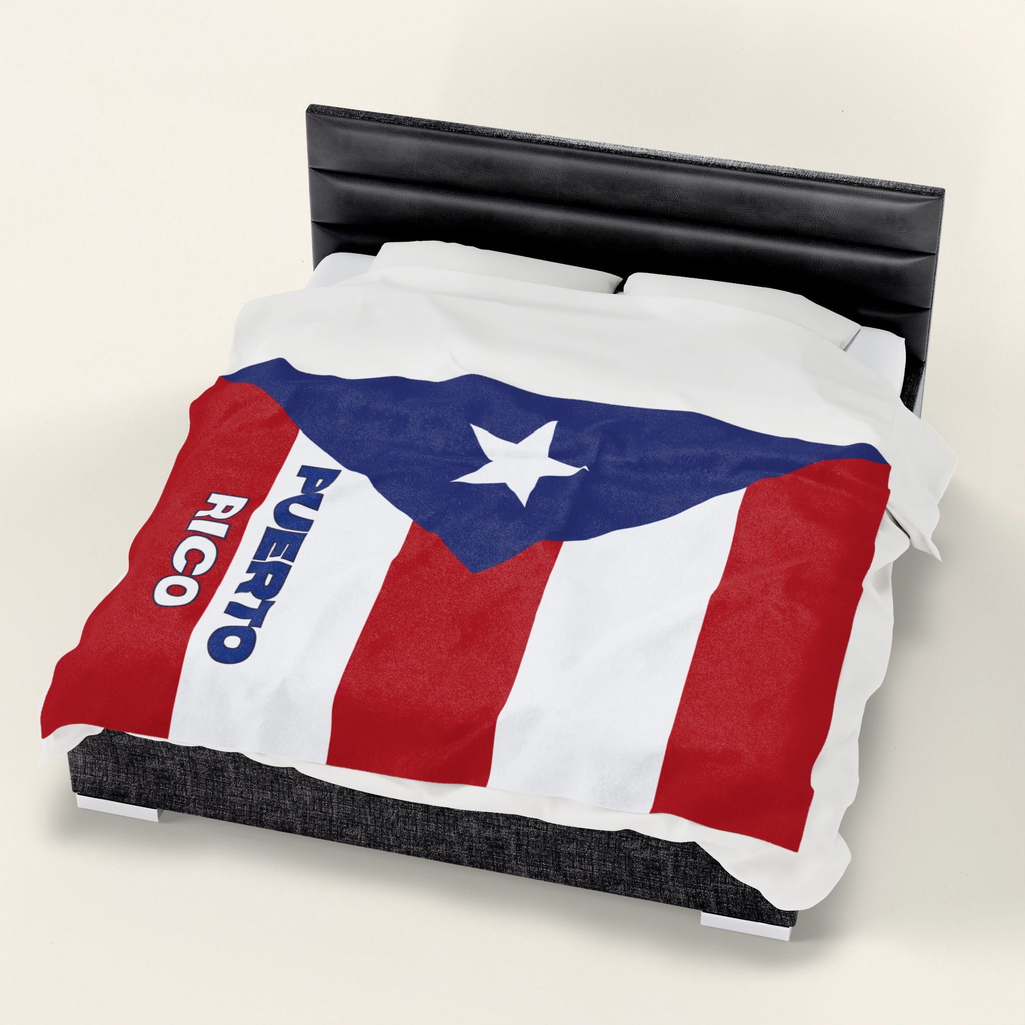 Puerto Rico Flag Velveteen Plush Blanket - Irie Blues Boutique