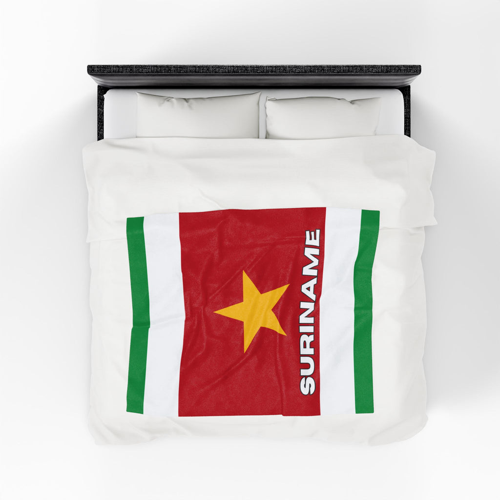 Suriname Flag Velveteen Plush Blanket - Irie Blues Boutique