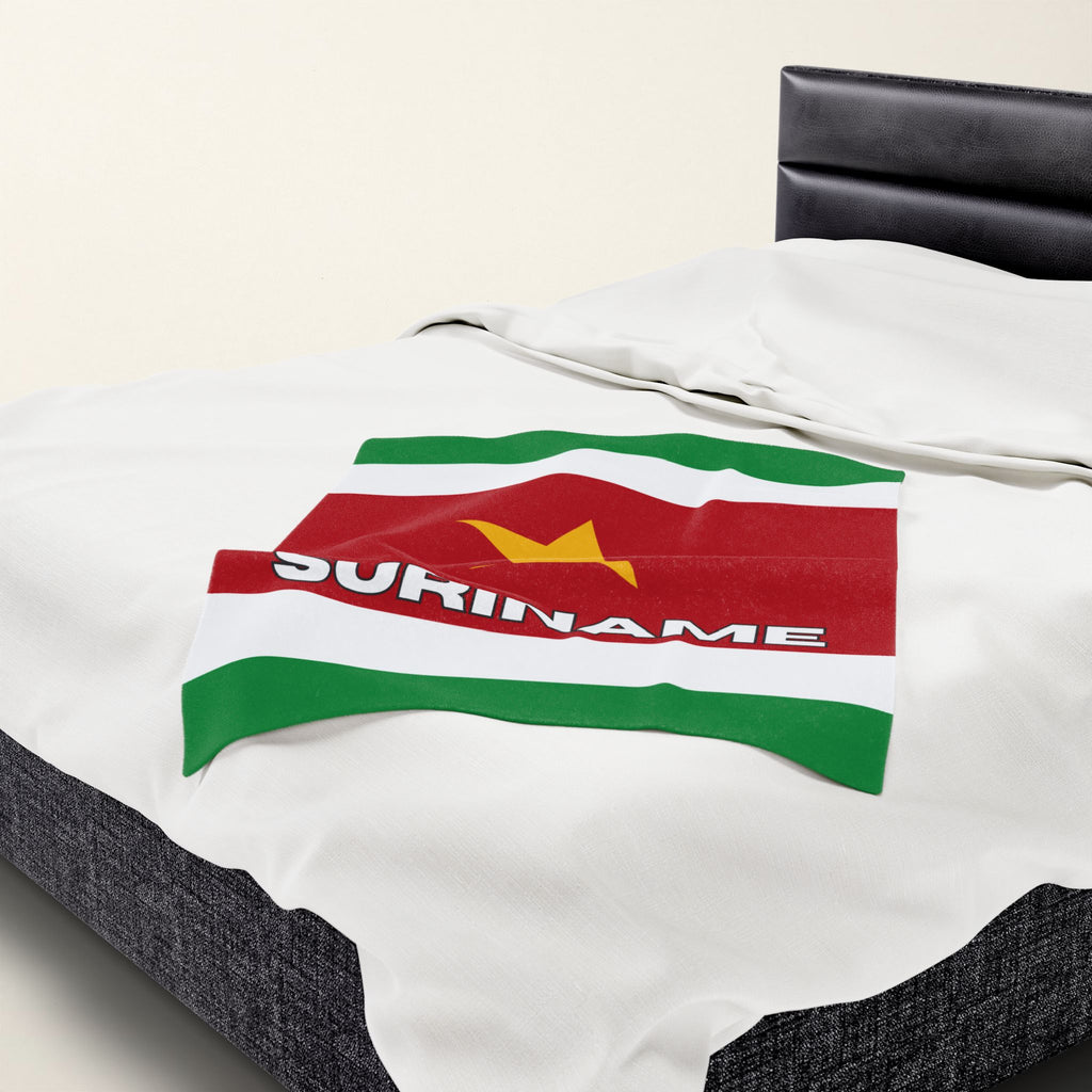 Suriname Flag Velveteen Plush Blanket - Irie Blues Boutique