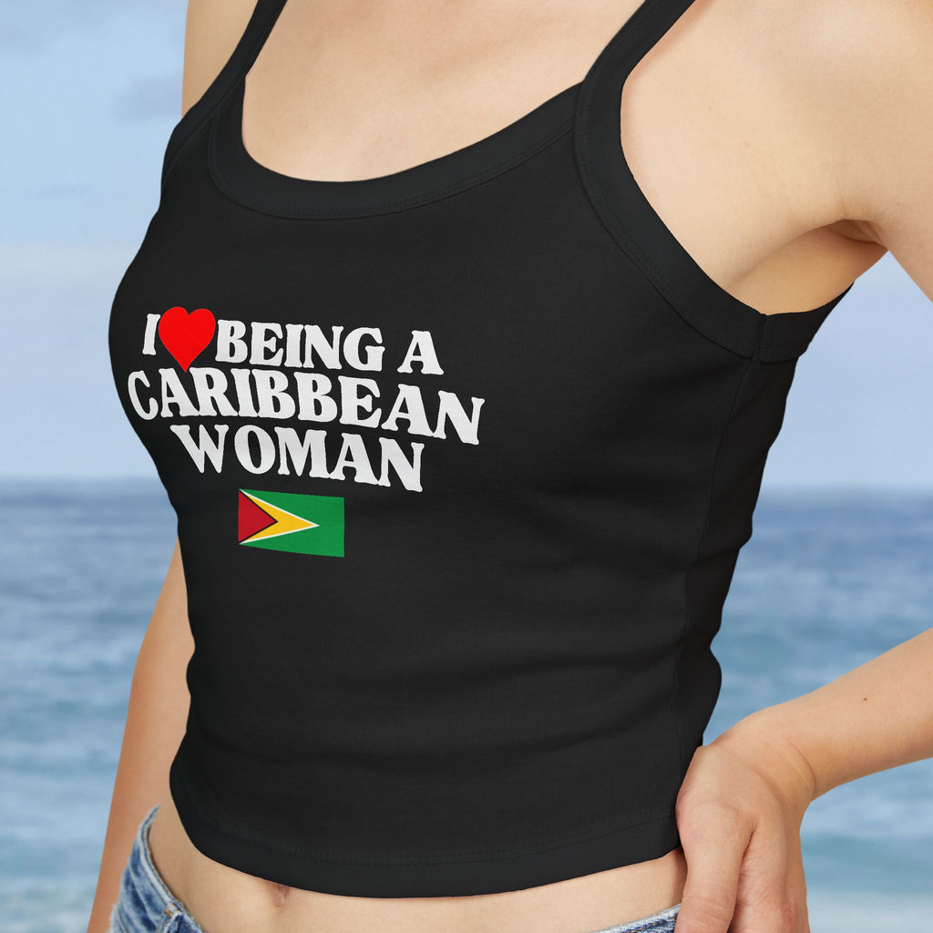 I Love Being A Caribbean Woman Pride Crop Spaghetti Strap