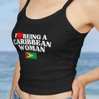 I Love Being A Caribbean Woman Pride Crop Spaghetti Strap
