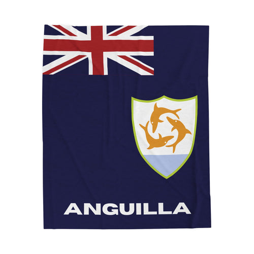Anguilla Flag Velveteen Plush Blanket