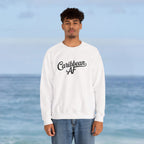 Caribbean AF White Embroidery Sweatshirt - Irie Blues Boutique