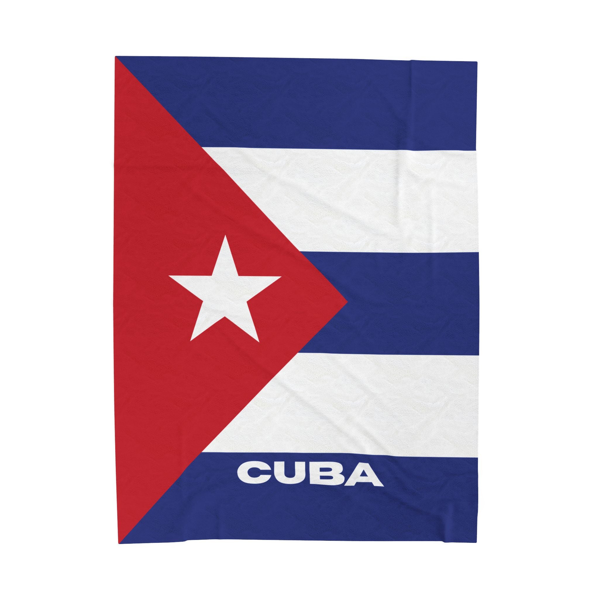 Cuba Flag Velveteen Plush Blanket - Irie Blues Boutique