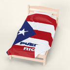 Puerto Rico Flag Velveteen Plush Blanket - Irie Blues Boutique