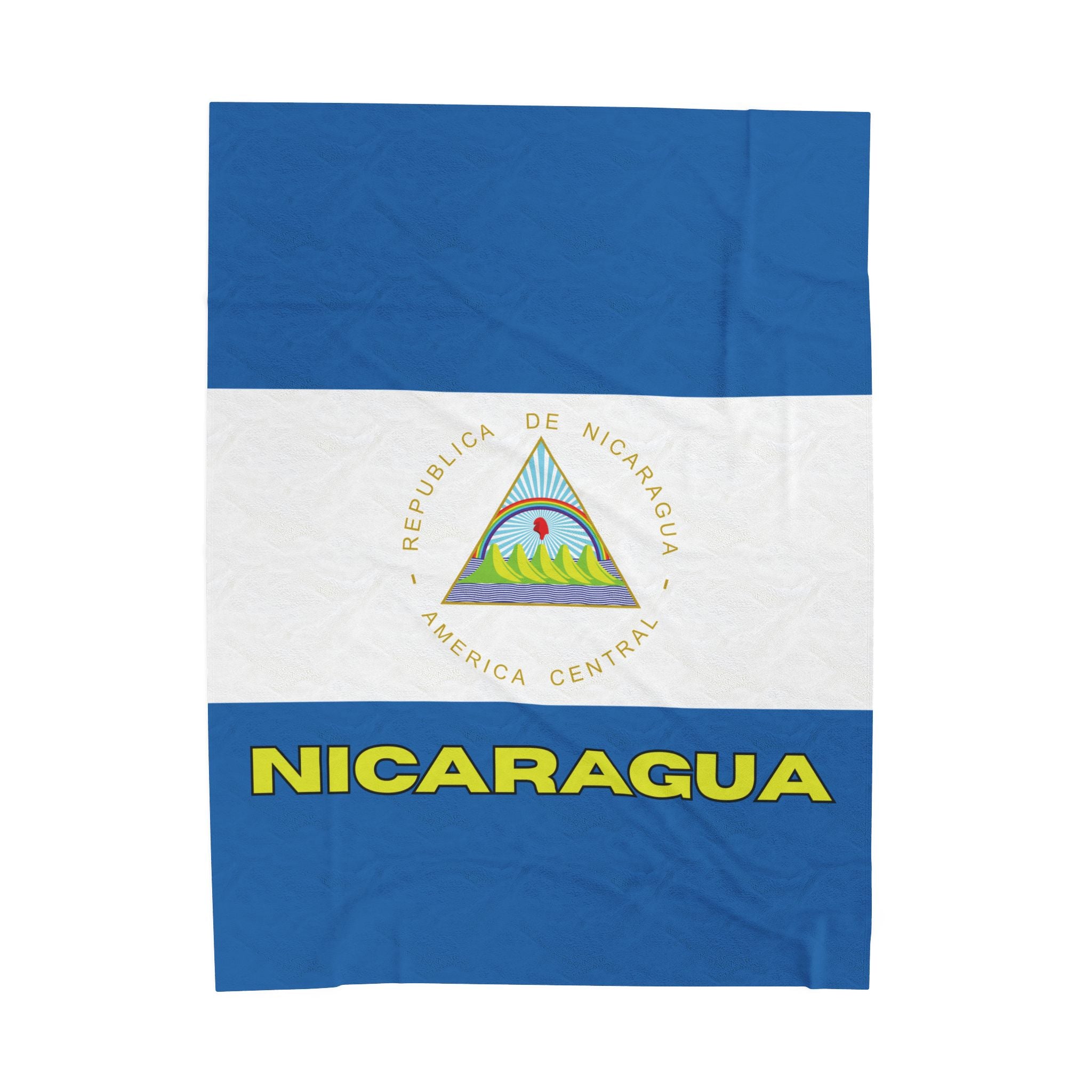 Nicaragua Flag Velveteen Plush Blanket - Irie Blues Boutique