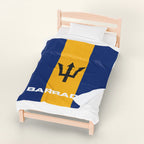 Barbados Flag Velveteen Plush Blanket