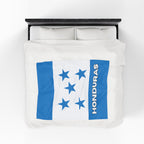 Honduras Flag Velveteen Plush Blanket - Irie Blues Boutique
