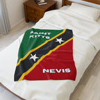 Saint Kitts & Nevis Flag Velveteen Plush Blanket - Irie Blues Boutique