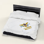 US Virgin Islands Flag Velveteen Plush Blanket - Irie Blues Boutique