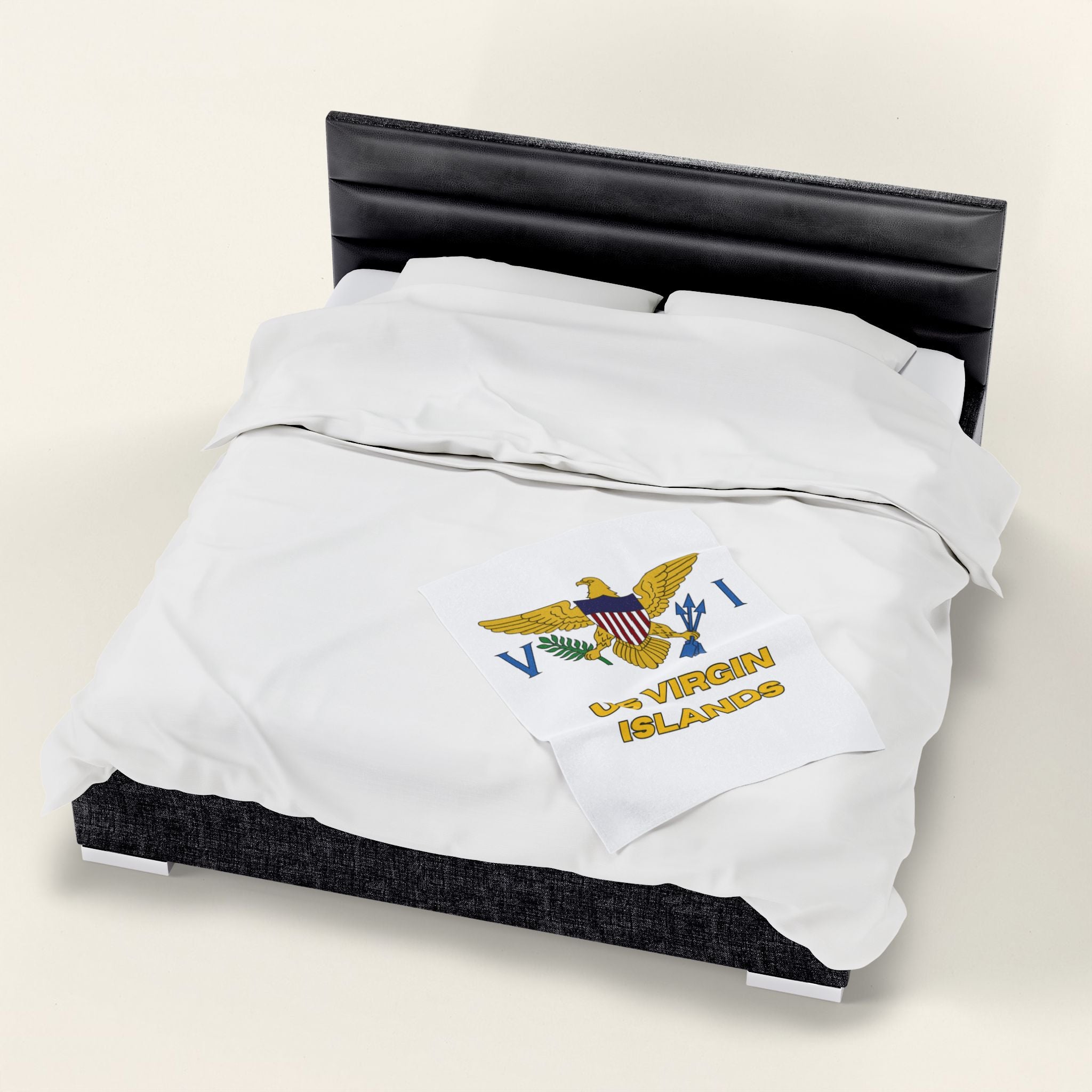 US Virgin Islands Flag Velveteen Plush Blanket - Irie Blues Boutique