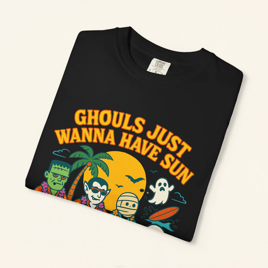 Halloween Beach Party T-Shirt, Fun Graphic Tee, Ghouls Just Wanna Have Sun Shirt, Unisex Casual Tee, Summer Vibes Shirt - Irie Blues Boutique