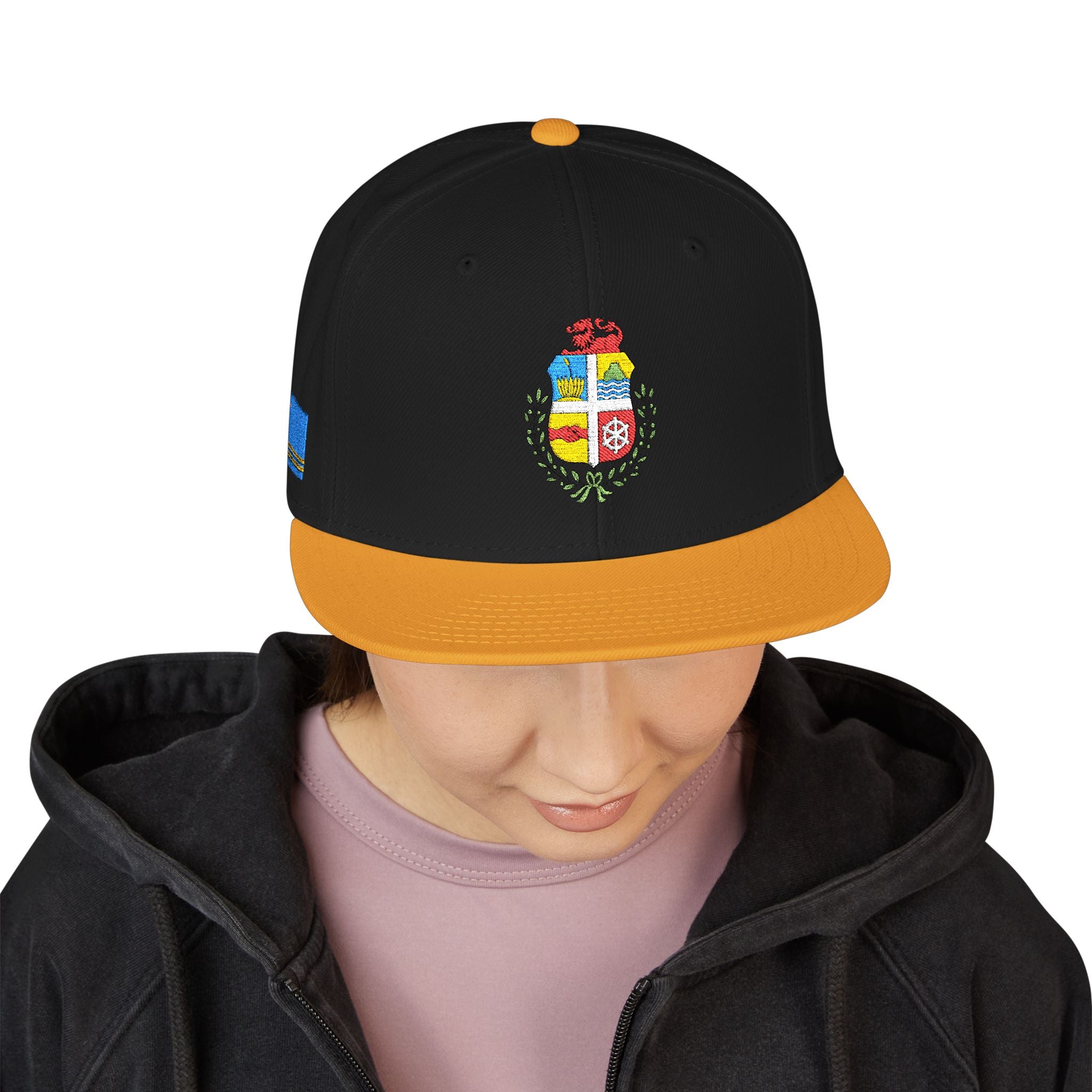 Aruba Coat of Arms Embroidered Snapback Hat - Irie Blues Boutique