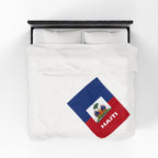 Haiti Flag Velveteen Plush Blanket - Irie Blues Boutique