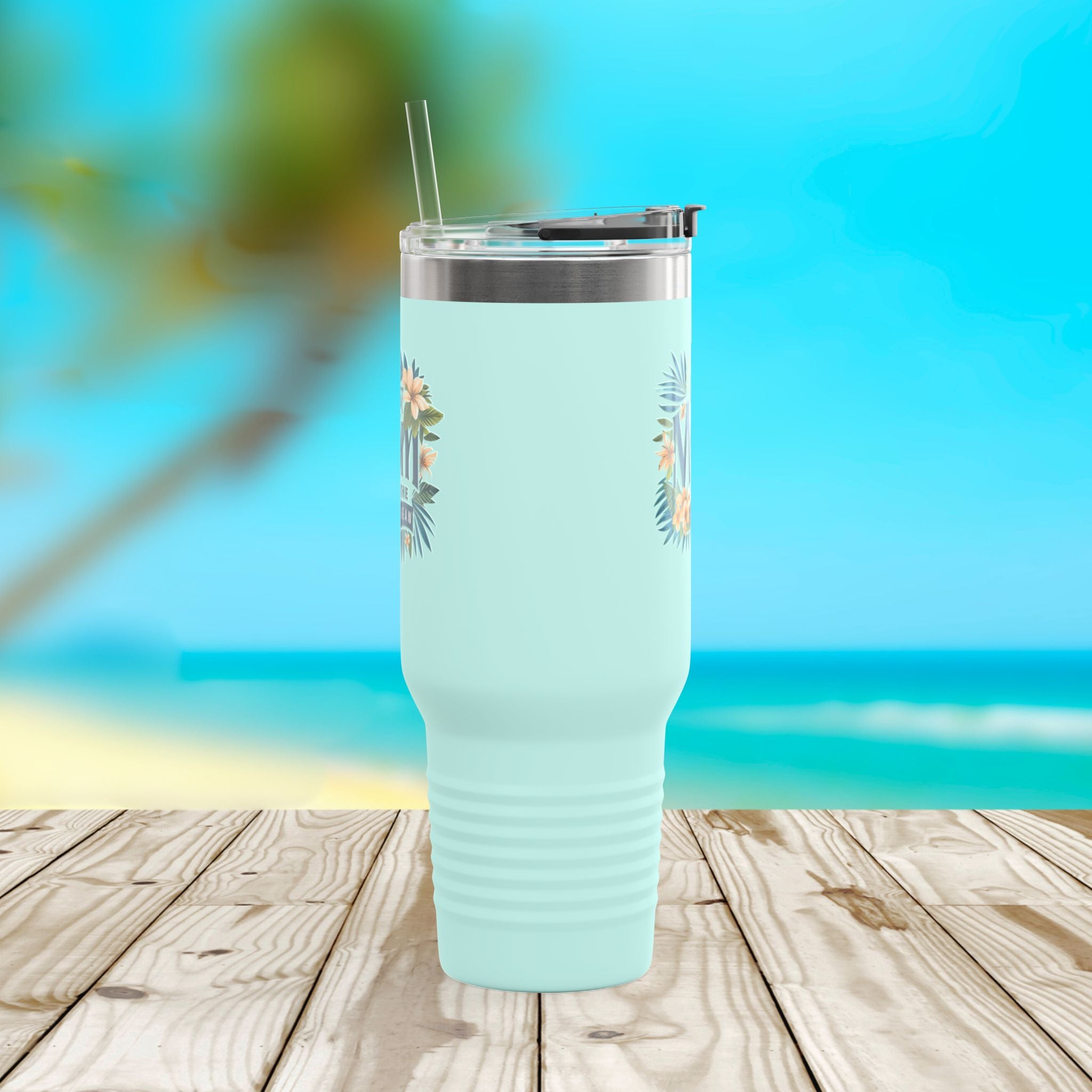 Mom's Best Insulated Travel Mug, 40oz - Floral Design, Gifts for Mom, Mother's Day, Travel Coffee Cup, Beach Trip, Eco-Friendly Mug - Irie Blues Boutique