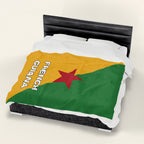 French Guiana Flag Velveteen Plush Blanket - Irie Blues Boutique