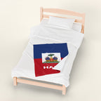 Haiti Flag Velveteen Plush Blanket - Irie Blues Boutique