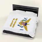 US Virgin Islands Flag Velveteen Plush Blanket - Irie Blues Boutique