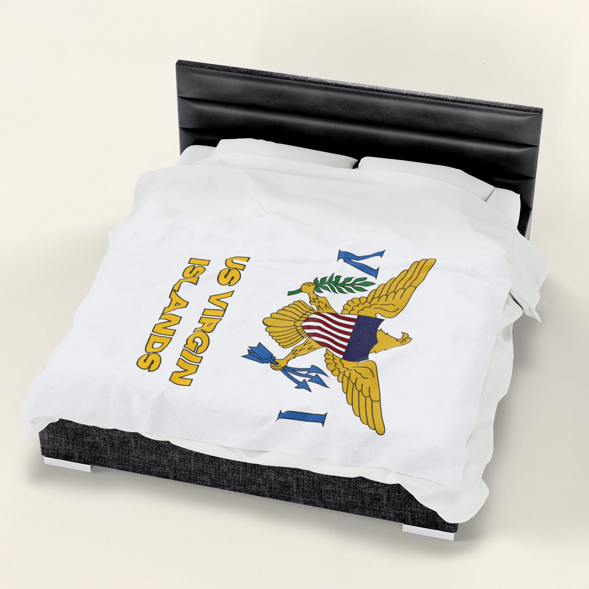 US Virgin Islands Flag Velveteen Plush Blanket - Irie Blues Boutique