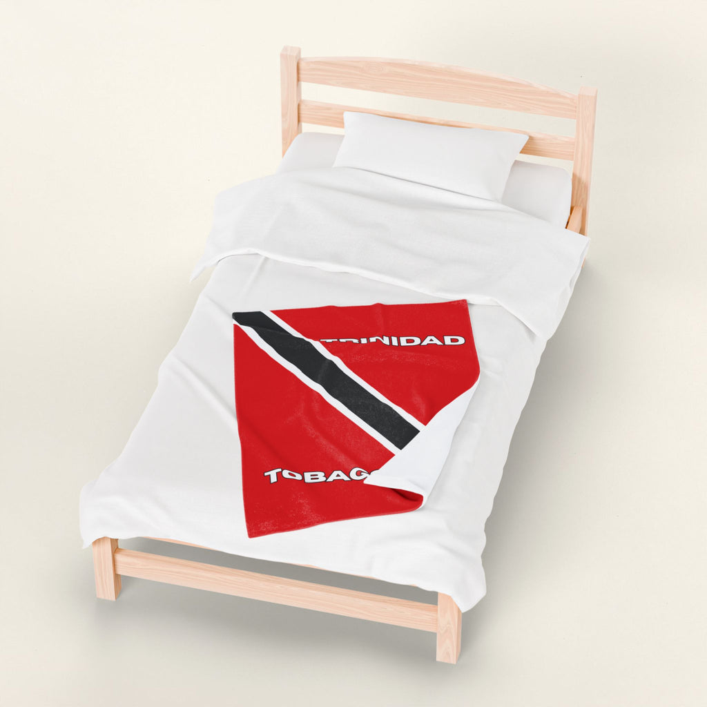 Trinidad Tobago Flag Velveteen Plush Blanket - Irie Blues Boutique