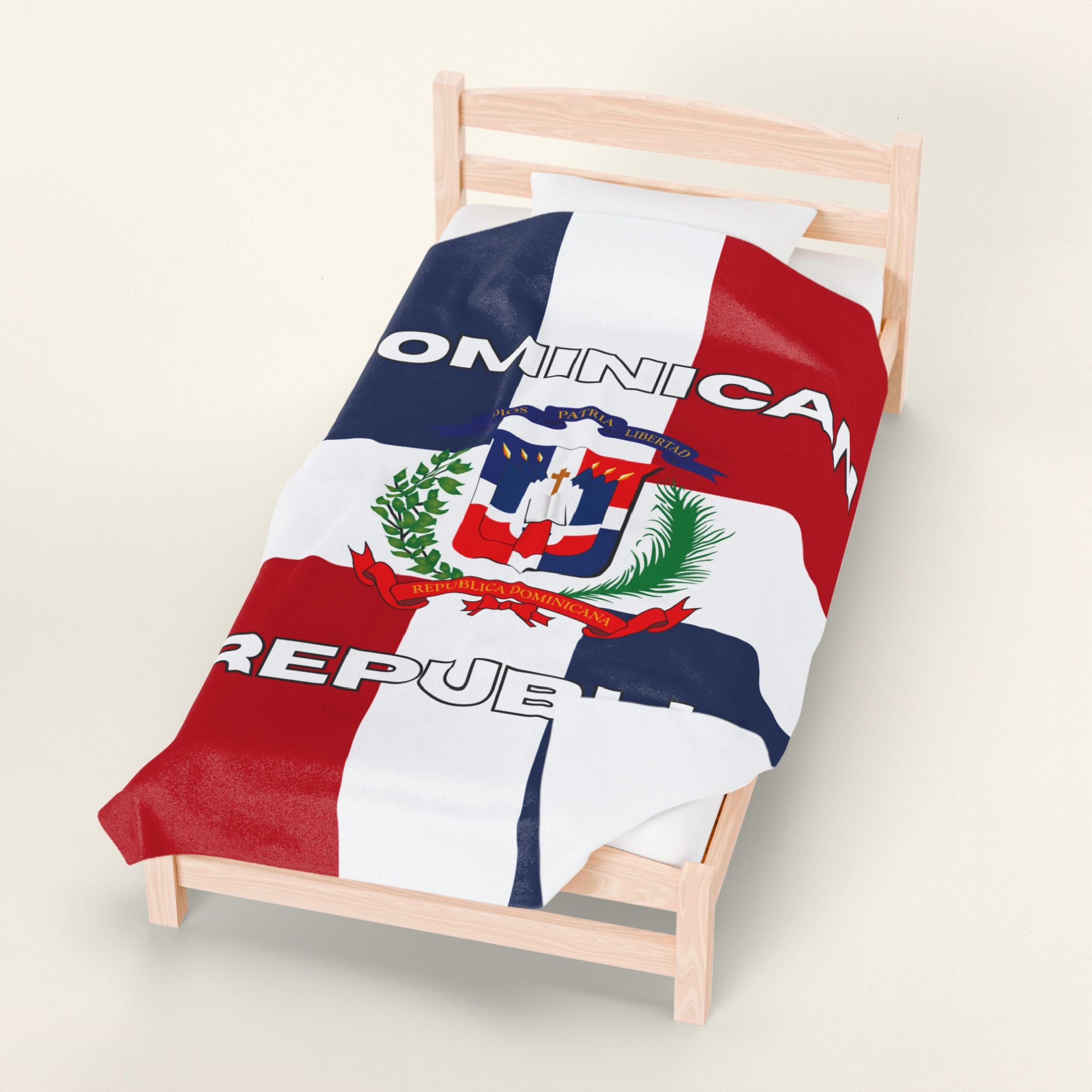Dominican Republic Flag Velveteen Plush Blanket - Irie Blues Boutique