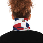 Dominican Republic Carnival Mask, Caribbean Flag Neck Gaiter, Flag Jouvert Carnival Mask for Festivals, Party Accessories, Headwrap Scarf - Irie Blues Boutique