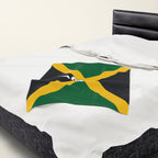 Jamaica Flag Velveteen Plush Blanket - Irie Blues Boutique