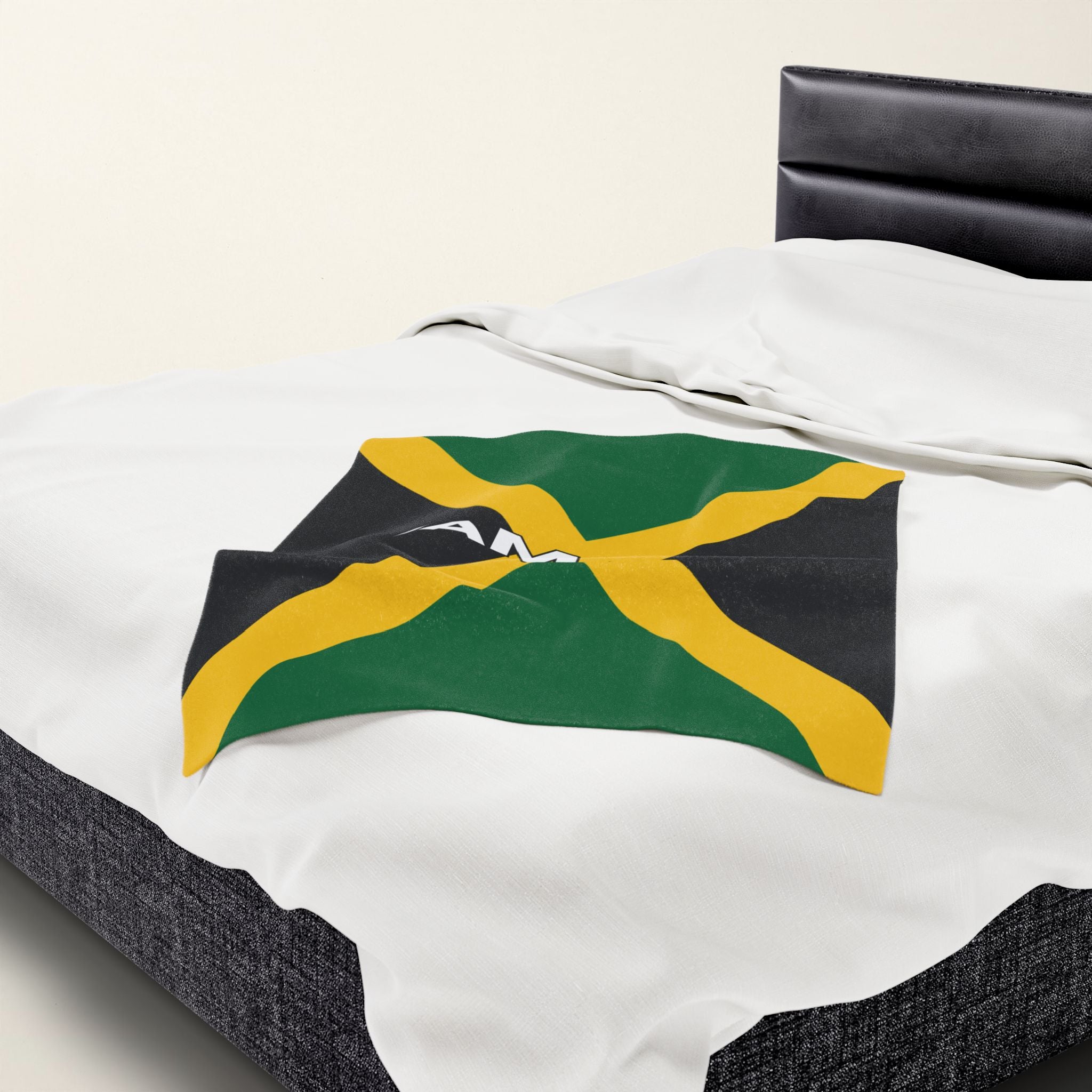 Jamaica Flag Velveteen Plush Blanket - Irie Blues Boutique