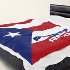 Puerto Rico Flag Velveteen Plush Blanket - Irie Blues Boutique