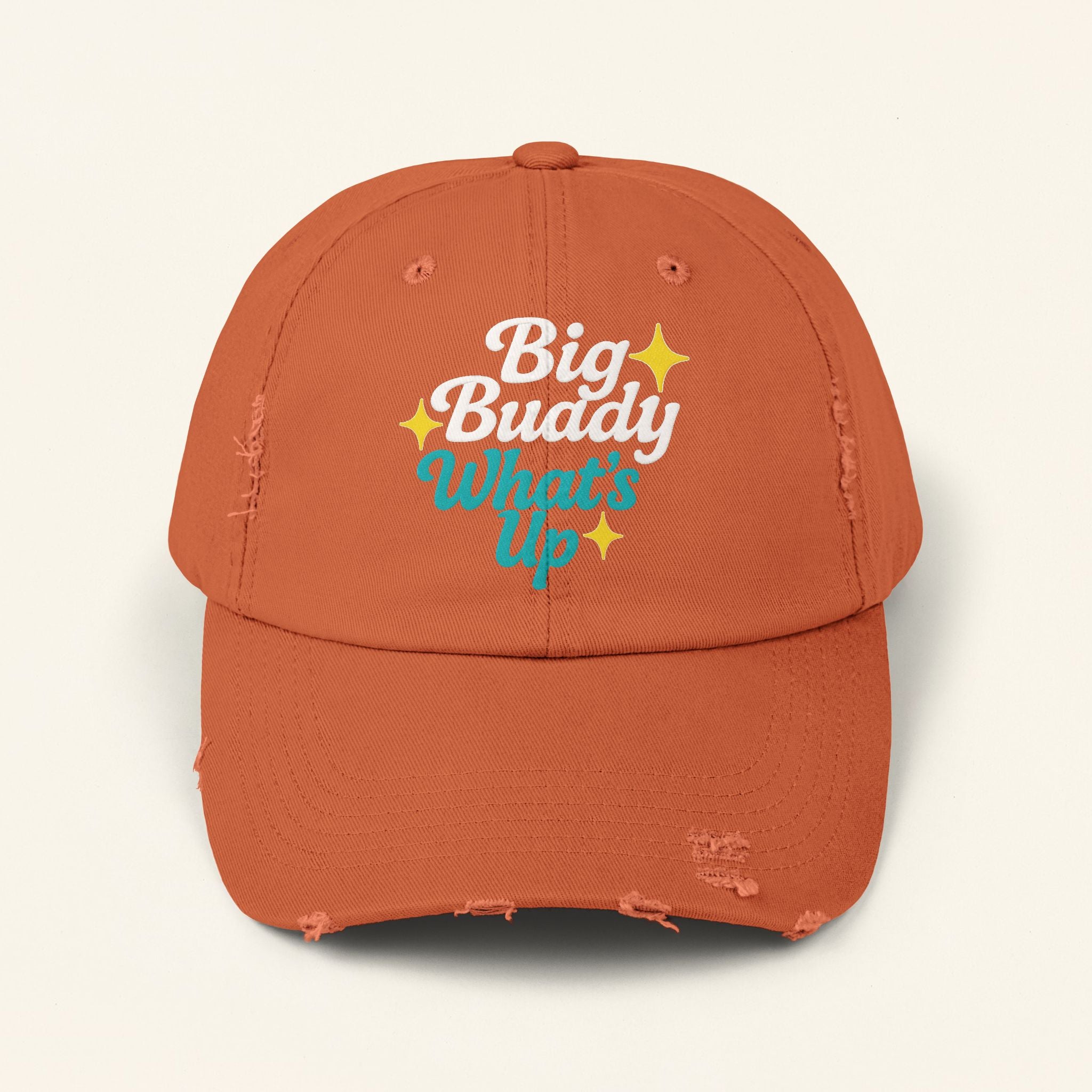 Big Buddy Whats Up Trendy Unisex Distressed Cap, Casual Hat, Gift for Friends, Summer AccessHeadwearory, Birthday Gift, Cool - Irie Blues Boutique