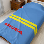 Aruba Flag Velveteen Plush Blanket