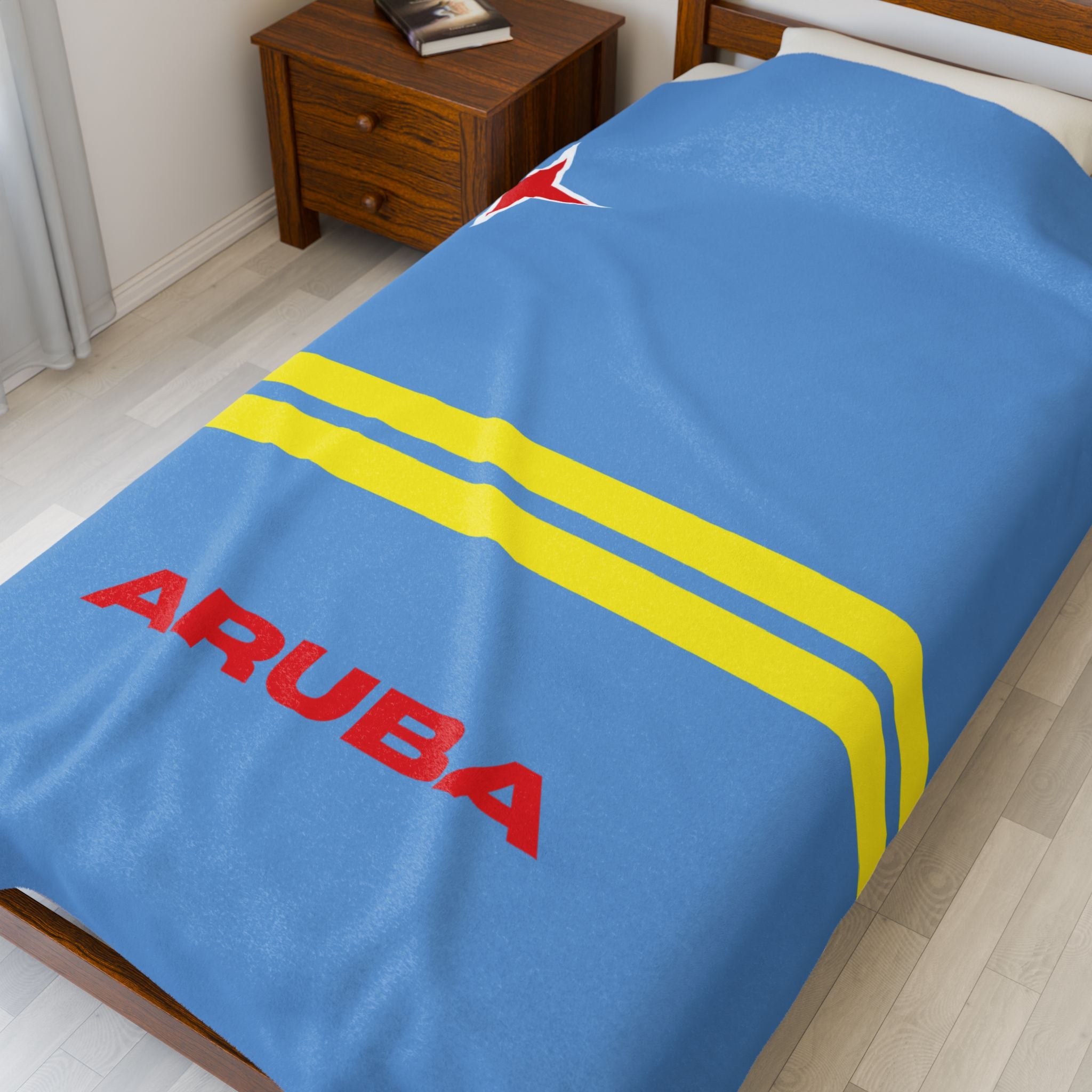 Aruba Flag Velveteen Plush Blanket