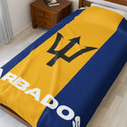Barbados Flag Velveteen Plush Blanket