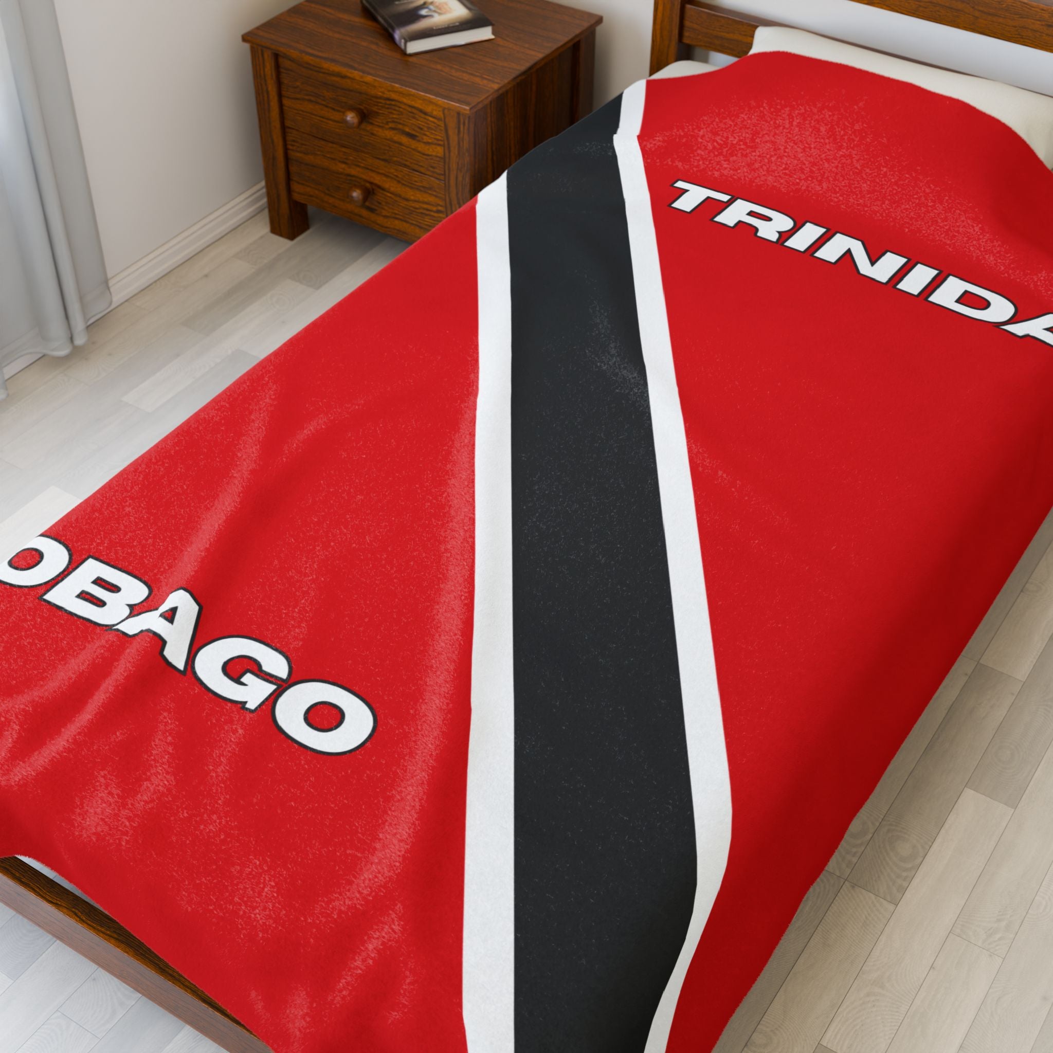 Trinidad Tobago Flag Velveteen Plush Blanket - Irie Blues Boutique