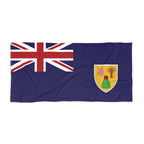 Turks & Caicos Flag Beach Towel, Caribbean Flag Beach Towel, Travel Beach Towel, Vacation Towel, Island Flag Beach Blanket, - Irie Blues Boutique