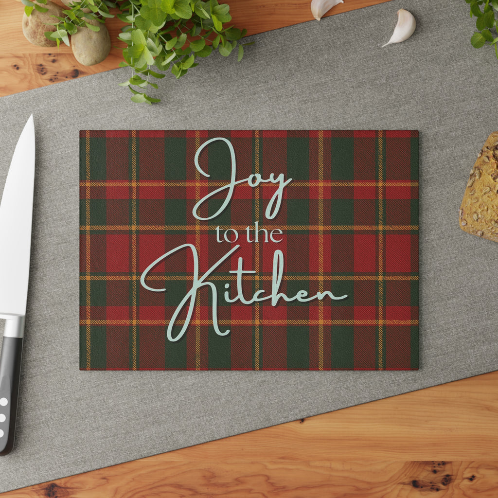 Joyful Holiday Glass Cutting Board
