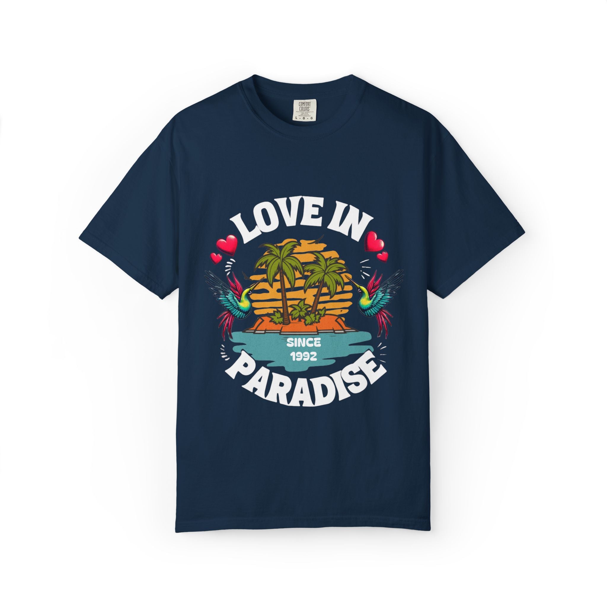 Love In Paradise Couples Personalized Date T-Shirt