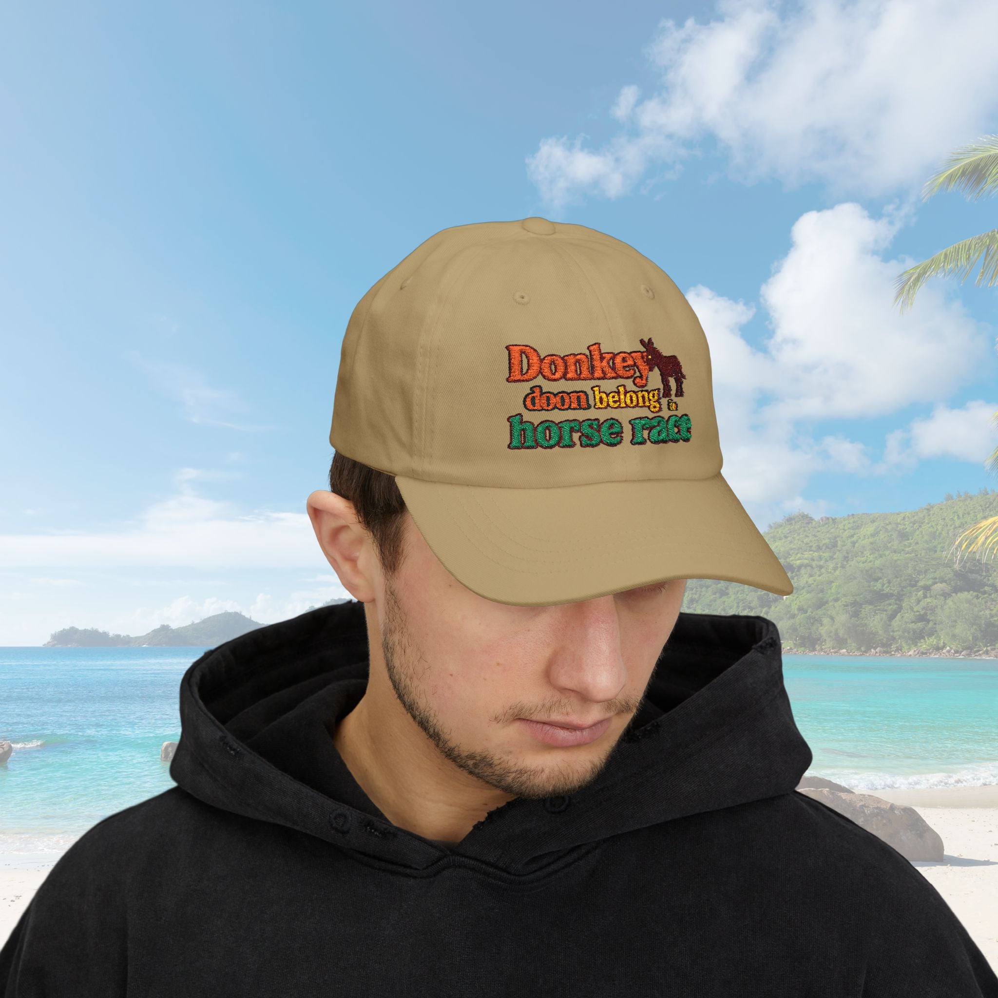 Donkey Doon belong in Horse Race, Beach Hat, Baseball Cap, Gift for Dad, Vacation Accessory - Irie Blues Boutique