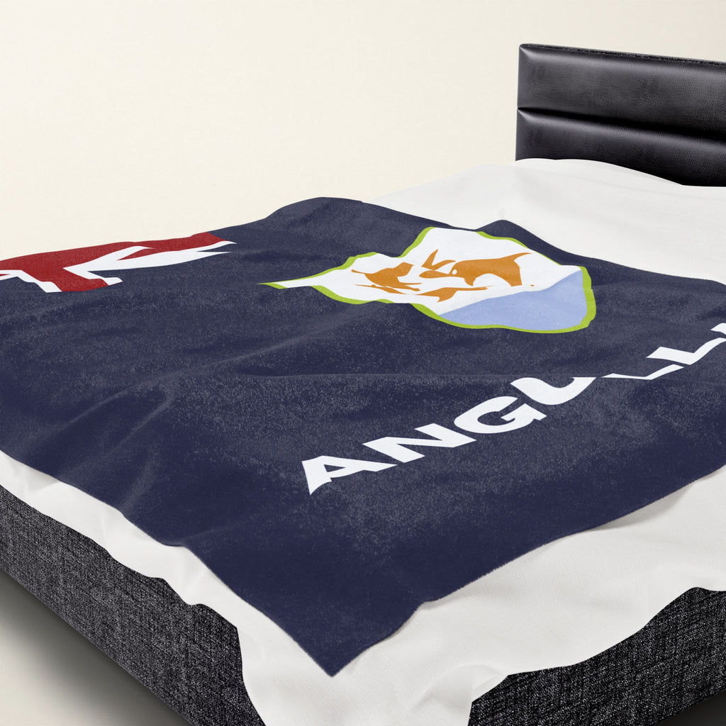 Anguilla Flag Velveteen Plush Blanket