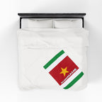 Suriname Flag Velveteen Plush Blanket - Irie Blues Boutique