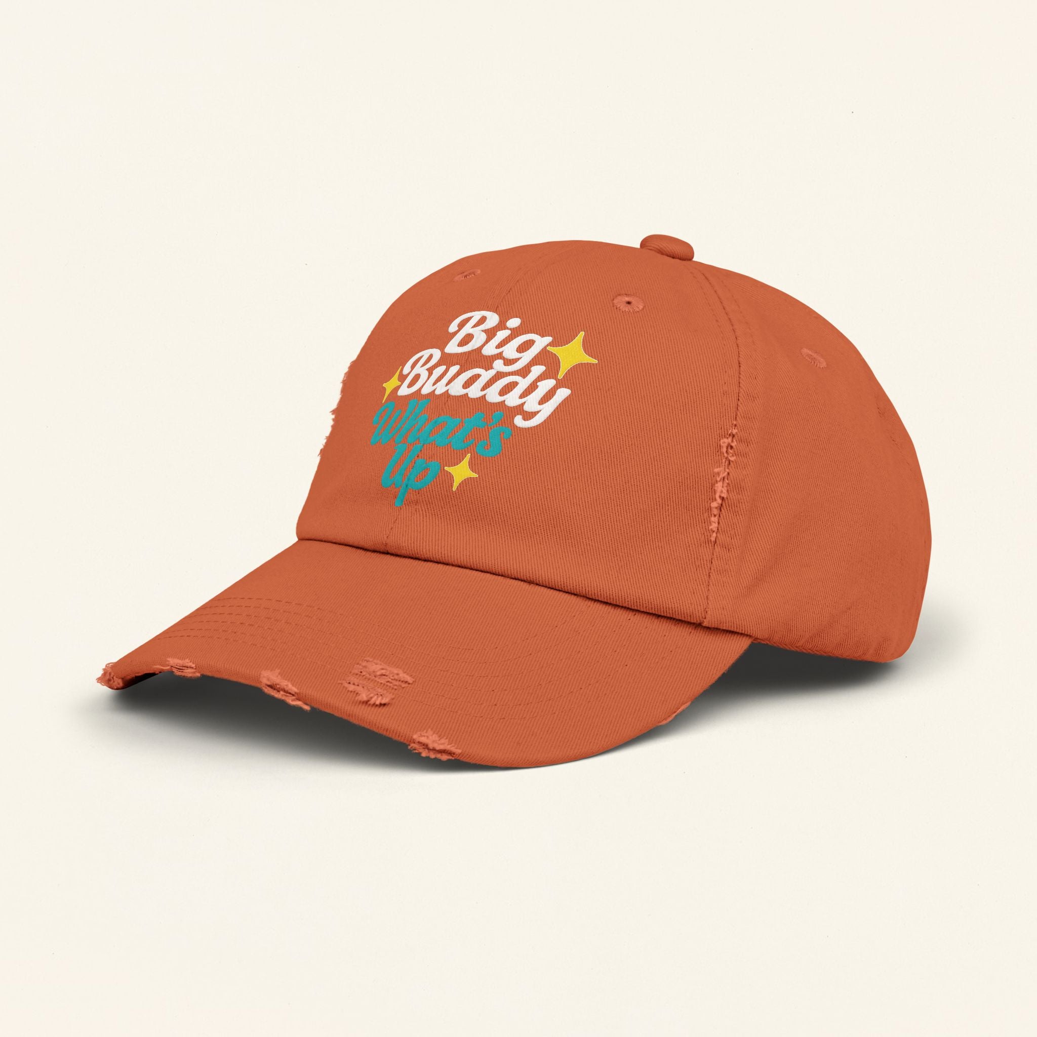 Big Buddy Whats Up Trendy Unisex Distressed Cap, Casual Hat, Gift for Friends, Summer AccessHeadwearory, Birthday Gift, Cool - Irie Blues Boutique