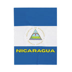 Nicaragua Flag Velveteen Plush Blanket - Irie Blues Boutique