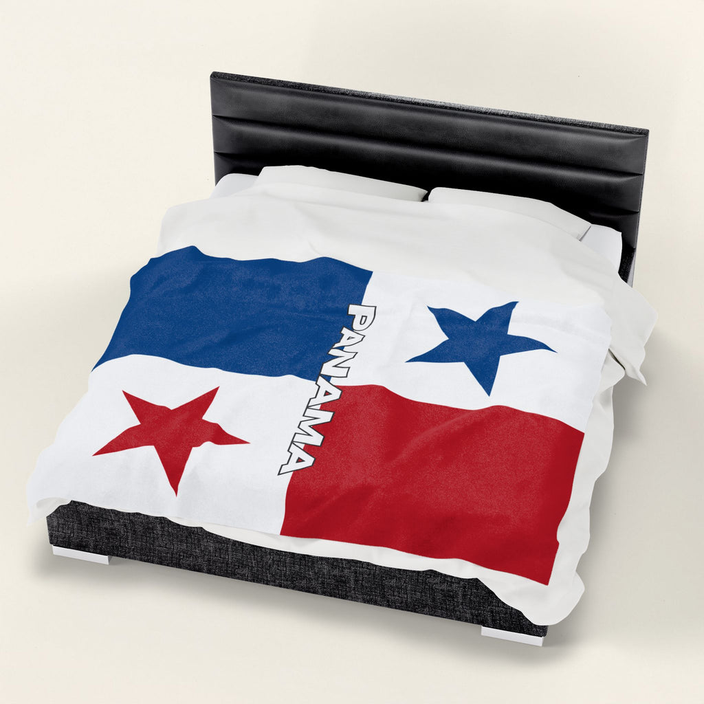 Panama Flag Velveteen Plush Blanket - Irie Blues Boutique
