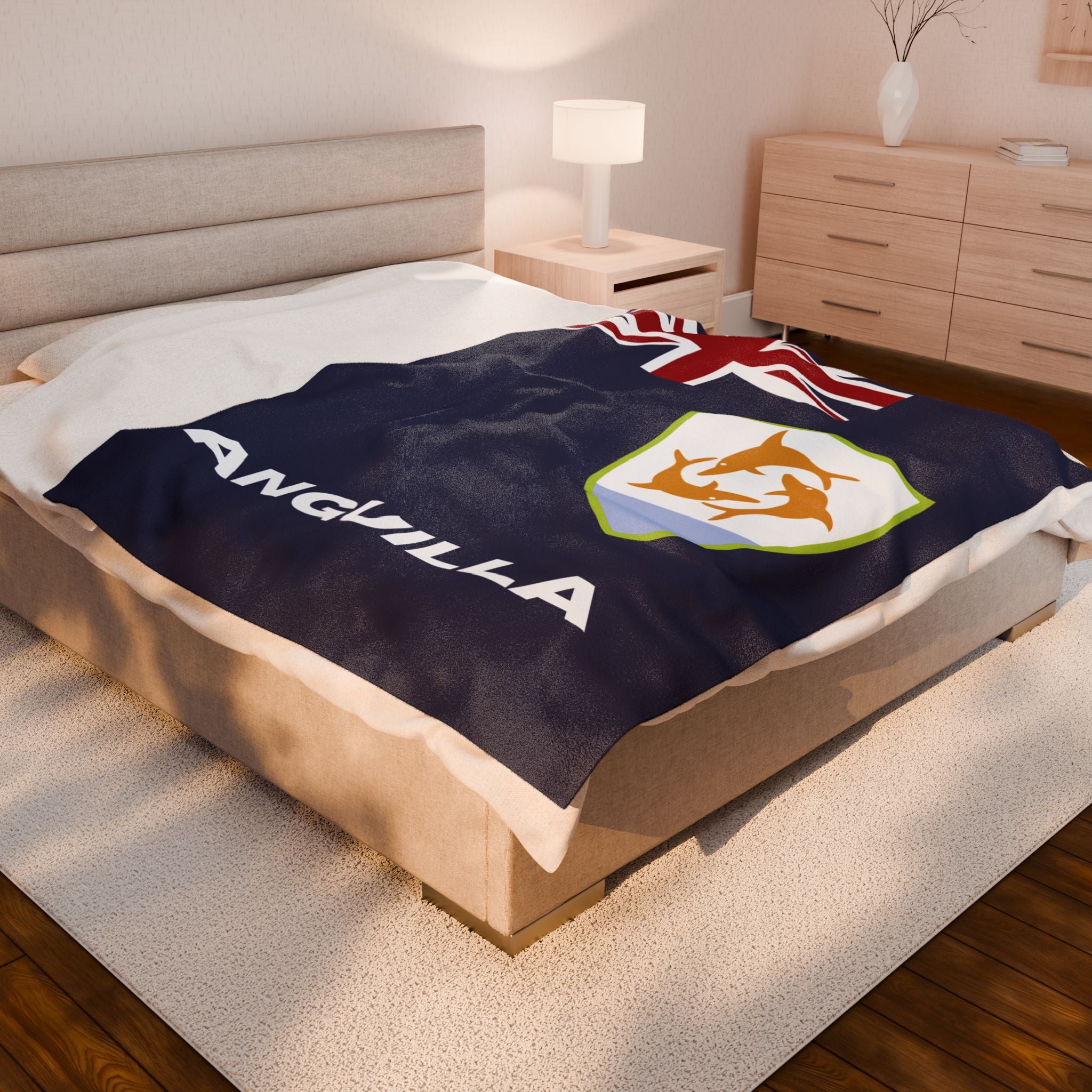 Anguilla Flag Velveteen Plush Blanket
