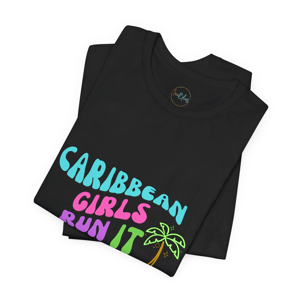 Caribbean Gyals Run It Tee Retro Tee - Irie Blues Boutique