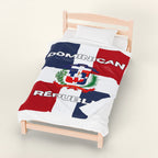 Dominican Republic Flag Velveteen Plush Blanket - Irie Blues Boutique