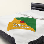 French Guiana Flag Velveteen Plush Blanket - Irie Blues Boutique