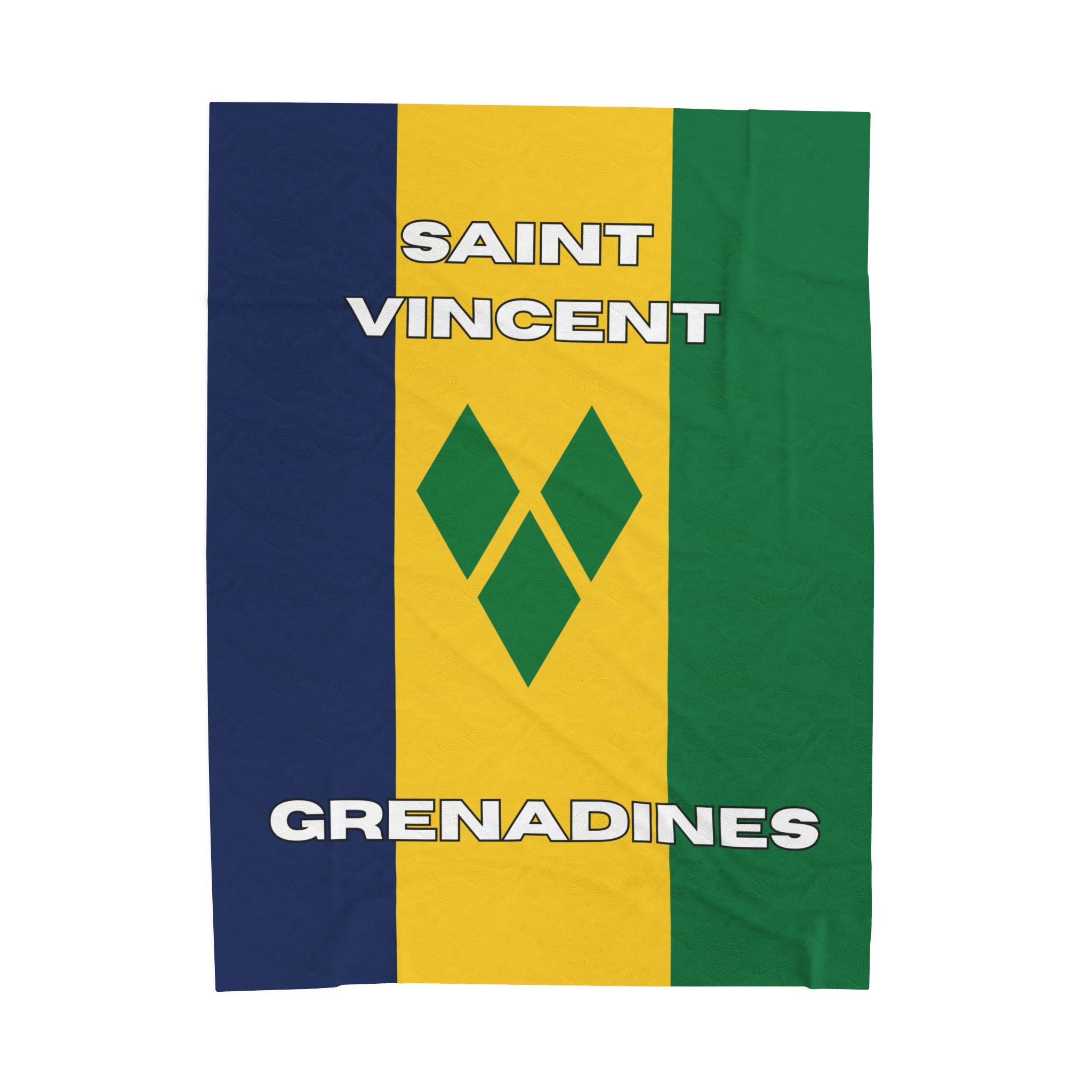 Saint Vincent & Grenadine Flag Velveteen Plush Blanket - Irie Blues Boutique